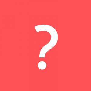 A red background with a white question mark